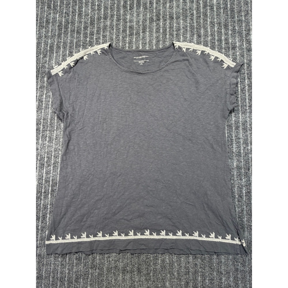 Pure Jill Embroidered Dolman‎ Tunic  MP Organic Cotton Slub Boho Sustainable